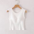 thumbnail image 2 of Lenpel Women's Tank Tops with Built in Bra Crew Neck Solid Color Slim Sleeveless T Shirts Soft Casual Camisole Tees, 2 of 5