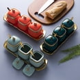 thumbnail image 4 of Phnom Penh Sugar Bowl With Lid And Spoon, 3 Set Of Sugar Pot, Sugar Container Spice Jar, Salt Pot Seasoning Canister, Colorful Ceramic Coffee Sugar Canisters-Red-3 Set, 4 of 9