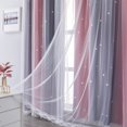 thumbnail image 5 of Cortinas XiDi Arcoíris Rosa-Gris para Decoración de Dormitorio 90x230cm, 5 of 5