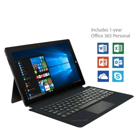 Teqnio Tablet/ Laptop - 2 in 1, 11.6-inch, 32GB/ 4GB with Windows 10 and Keyboard Dock (w/ Office 365 for 1 year (Best Laptop And Tablet In One)
