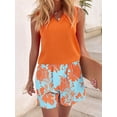 thumbnail image 4 of Jaimenalin Women'S Two Piece Short Sets Casual Oversized V Neck Shirts Shorts Outdoor Vacation Travel Outfit Flower Color 2 XL, 4 of 5