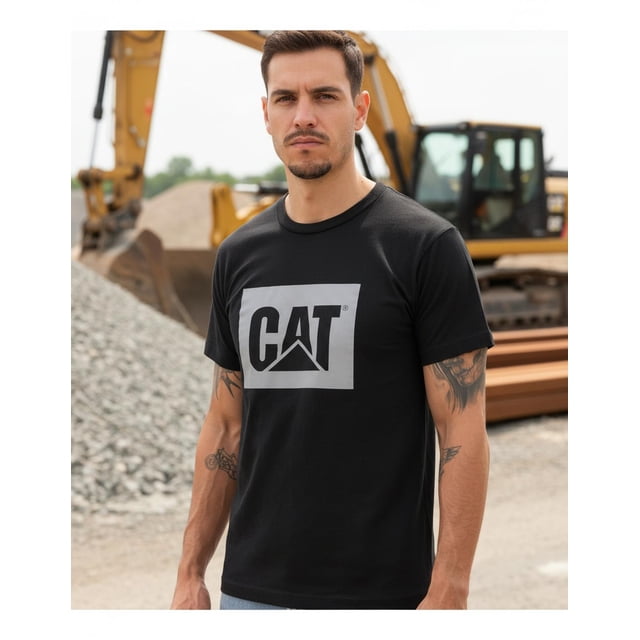 Playera Cat Hombre Caterpillar Logo Classic Blanco Casual blanco XL