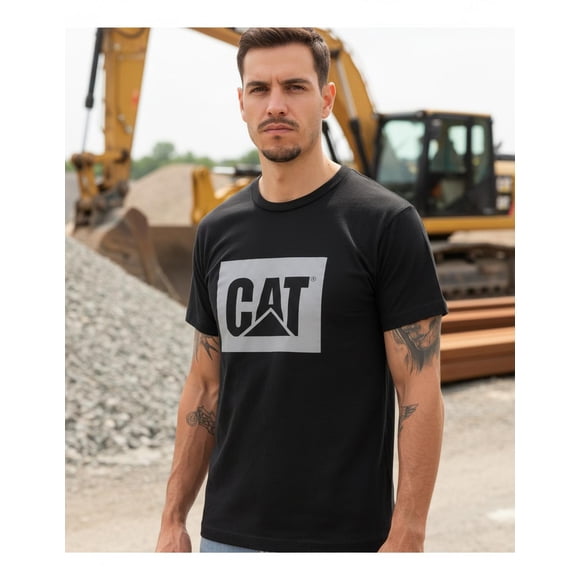 Playera Cat Hombre Caterpillar Logo Classic Blanco Casual blanco L