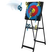 EastPoint Sports Axe Throwing Target Game - 5ft Tall Sturdy Steel Frame - Includes 8 Throwing Axes