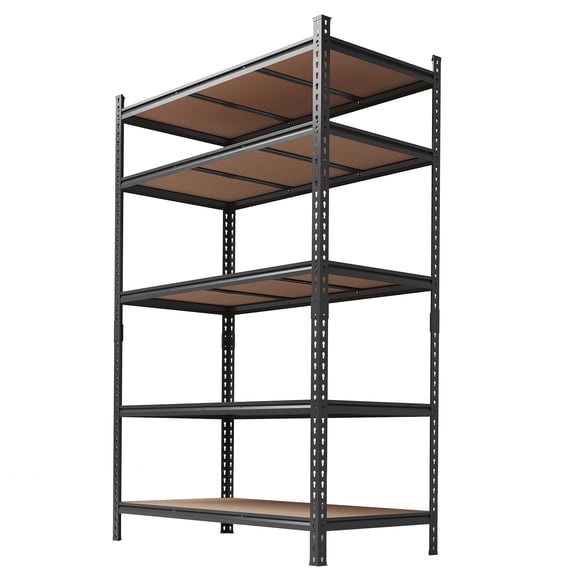 Mescukay 5 Tier Storage Shelf Heavy Duty Adjustable Metal Shelving Unit, Garage Shelves for Basement, Warehouse, Pantry, Closet, Kitchen 72"H x 48"W x 24"D