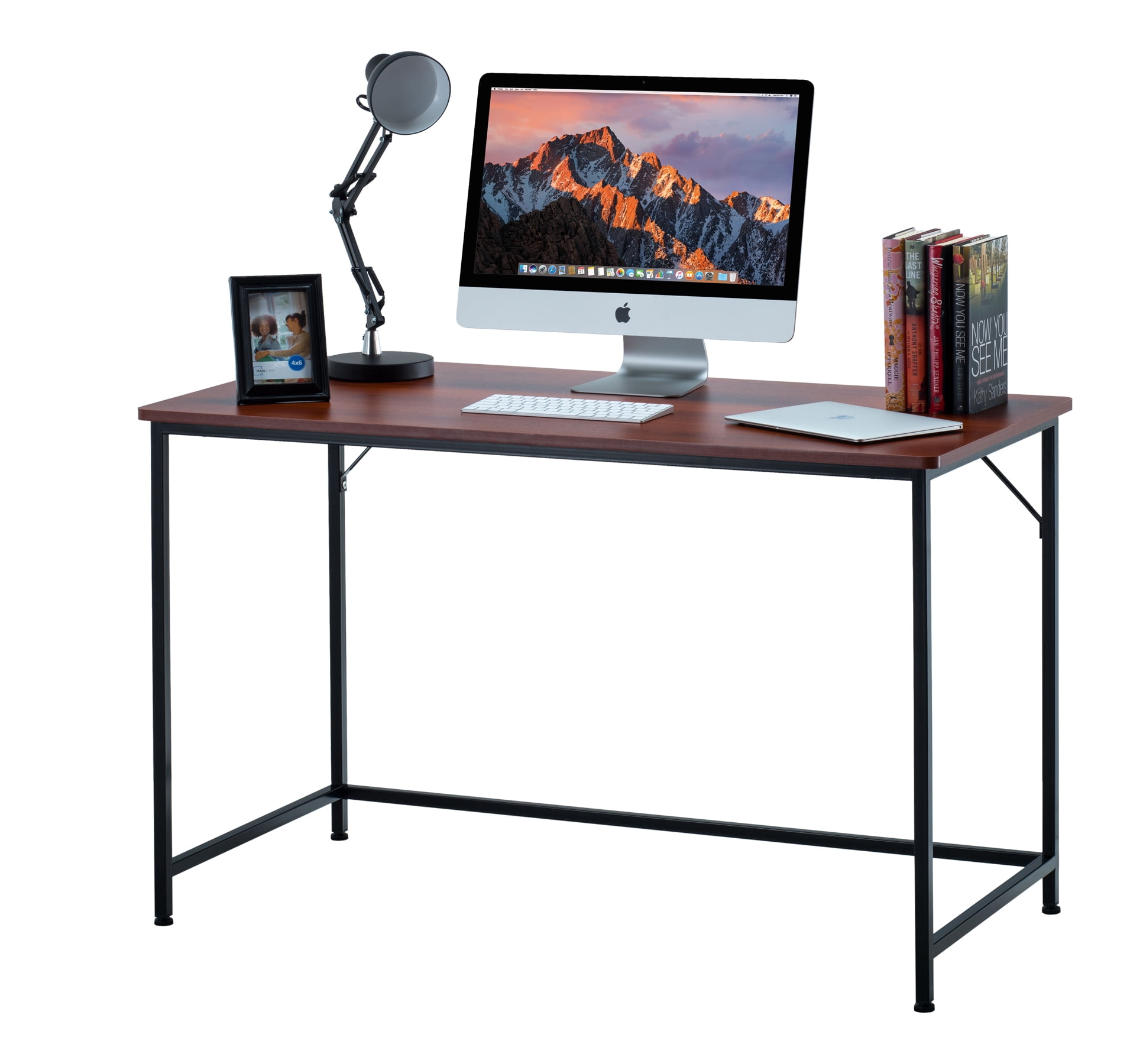 Fineboard 47 Home Office Computer Desk Writing Table Teak Black
