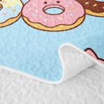 thumbnail image 5 of Manfei Kawaii Cat Donut Twin Quilt Set, Sweet Treat Twin Coverlet Set, Blue Pink, 2 Pieces, 1 Bedspread and 1 Pillowcase, 5 of 7