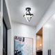 thumbnail image 4 of Lámpara de techo LED, lámpara de araña moderna negra, lámpara de techo cuadrada para pasillo de 22 W, luz blanca cálida de 3000 K, diámetro 22 cm, 4 of 6