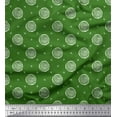 thumbnail image 1 of Soimoi Green Viscose Chiffon Fabric Spiral & Geometric Printed Fabric 1 Yard 42 Inch Wide, 1 of 3