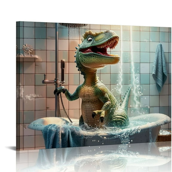 Orinice Dinosaur Fine Art Aesthetic Poster & Print Wall Painting for Classroom Kitchen Office Farmhouse Bathroom Room Decor Pictures Wall Art Paintings Wall Decor for Bathroom Canvas Living Room