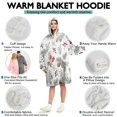 thumbnail image 5 of Wearable Oversized Blanket,White Christmas Bird and Pine Pattern Wearable Blanket Hoodie for Adults,Cozy Hooded Blankets with Super Pockets,Super Warm Fuzzy Pullover for Women & Men, 5 of 6