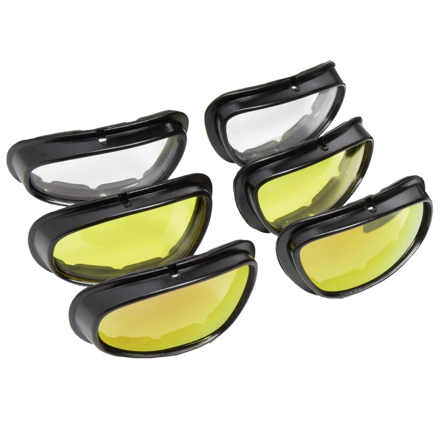 Adult Off-Road Riding Glasses Kit with 4 Interchangeable Lenses  Black Frame  Anti-Fog  UV Protection