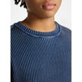 thumbnail image 4 of No Boundaries Ribbed Crewneck Sweater with Long Sleeves, Men's XS-3XL, 4 of 5