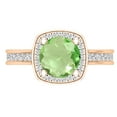 thumbnail image 2 of Dazzlingrock Collection 8mm Round Peridot & White Diamond with Princess Halo Style Engagement Ring for Women (0.75 ctw, Color I-J, Clarity I1-I2) in 14K Rose Gold, Size 8.5, 2 of 4