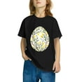 thumbnail image 4 of Jinhomg Easter T Shirts for Kids Cute Colored Eggs Floral Print Spring Tops Casual Comfy Short Sleeve Crew Neck Cotton Tees Boys Girls Holiday Gifts Black 3 Years, 4 of 5
