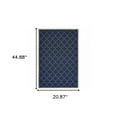 thumbnail image 3 of 2' X 4' Navy Geometric Stain Resistant Indoor Outdoor Area Rug, 3 of 10