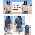 thumbnail image 4 of FreshPretty Sweater Vest Women Crochet Top Cap Short Sleeve Sweater 2026 Spring Summer Knit Shirt Pullover Beach Vacation Outfits, 4 of 9