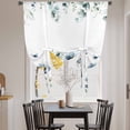 thumbnail image 3 of Navy Blue Floral Balloon Curtains 63 Inch Length for Living Room/Bedroom, Watercolor Eucalyptus Leaves Butterfly Rod Pocket Privacy Door Curtains Decorative Tie Up Shade for Window 52"x63", 3 of 8