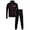 Jet Black/Red, variant on Pro Athlete Boys Tracksuit Set - 2 Piece Tricot Mock Neck Sweatshirt and Joggers Track Pants (8-12)