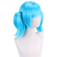 thumbnail image 2 of Peluca para cosplay, color azul, corta con doble cola, 30 cm, resistente al calor, 2 of 3