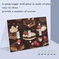 thumbnail image 3 of Yayeee Toggle Light Switch Wall Plate 3-Gang 6.37"x4.48" Decorative Outlet Cover, Sweet Cakes, 3 of 7