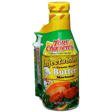 Tony Chachere Injectable Marinades with Injector, Creole Style Butter, 3 Count