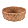 thumbnail image 1 of Natural Rattan Round Fruit Basket Wicker Tabletop Bread Serving Tray Weaving Food Storage Bowls(Larg, 1 of 5
