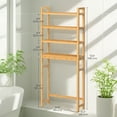 thumbnail image 4 of LEDREM 4-Tier over-the-Toilet Bathroom Storage Organizer with Adjustable Shelves, Hooks, and Toilet Paper Holder, Space-Saving Rack, Natural Beige, 4 of 4