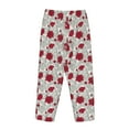 thumbnail image 5 of Goofa Leaves And Anemone Flowers In Red Grey Printed Soft Pajama Pants for Women, Wide Leg Comfy Casual Lounge Yoga Pants-Small, 5 of 9