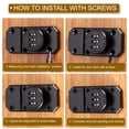 thumbnail image 5 of Combination Cabinet Lock, 3-Digit Password Cabinet Lock Zinc Alloy Mechanical Keyless Safety Doors Latch, Black, 5 of 7