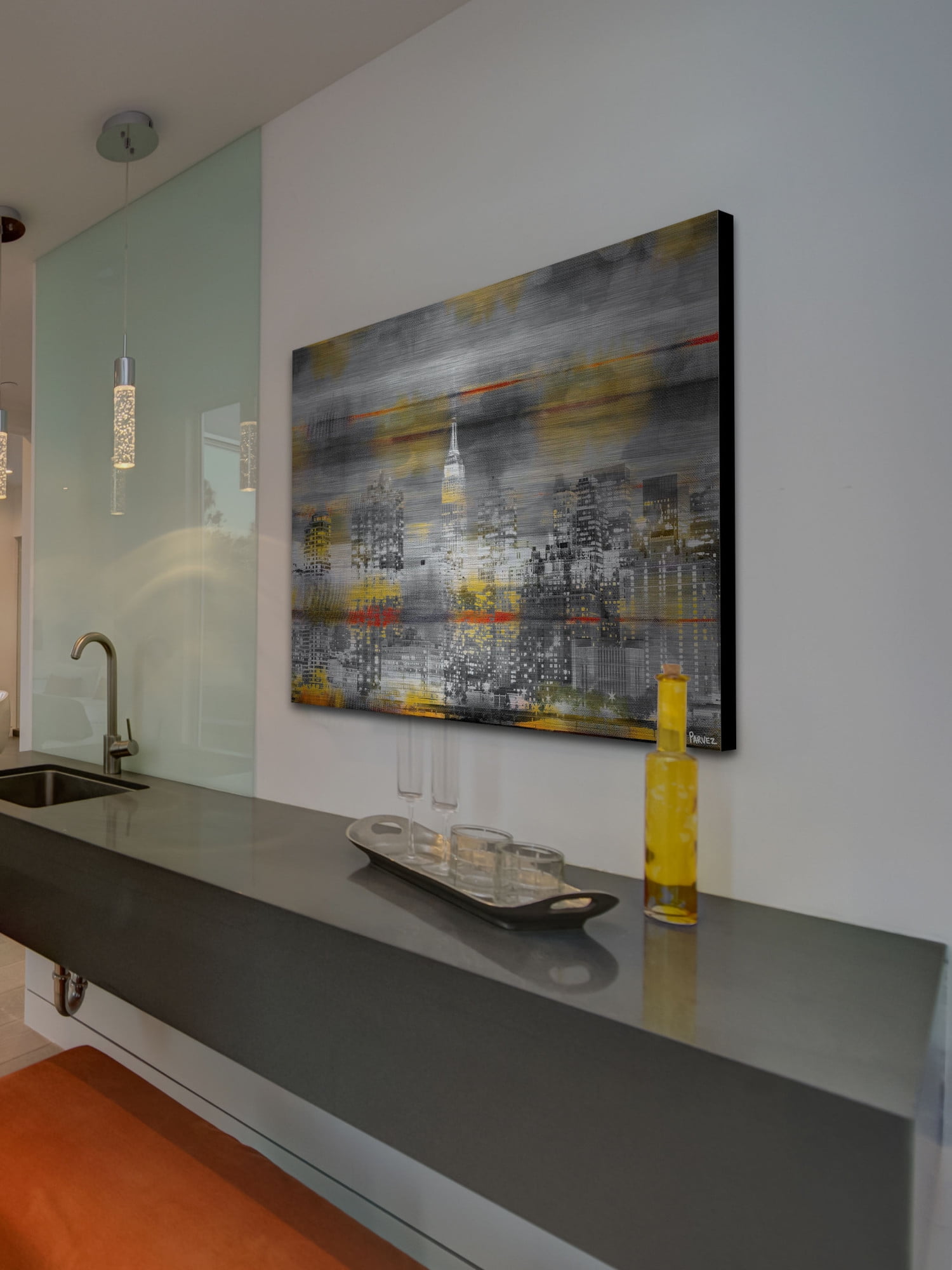Parvez Michel Inc Parvez Taj 'NYC in Yellow' Painting Print on Brushed Aluminum