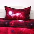 thumbnail image 4 of PiccoCasa 3D Galaxy Printed Duvet Cover Bedding Set of 3, Queen Red, 4 of 7