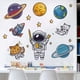 thumbnail image 1 of Adhesivos de pared con dibujos animados de astronautas y aventuras espaciales, 30 x 60 cm, 1 of 4