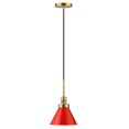 thumbnail image 1 of Henn&Hart 8" Poppy Red/Brass Metal Pendant, 1 of 3