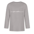 thumbnail image 4 of Afuyipoi Men's Three-Quarter Sleeve Letter Print T-Shirt,Casual Fashion Short Sleeve Round Neck Athletic Wear Gray M, 4 of 6