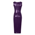 thumbnail image 7 of Bodycon Midi Dresses for Women Off Shoulder Slim Evening Party Club Dress Ruched Split Cocktail Dress Clubwear, 7 of 7