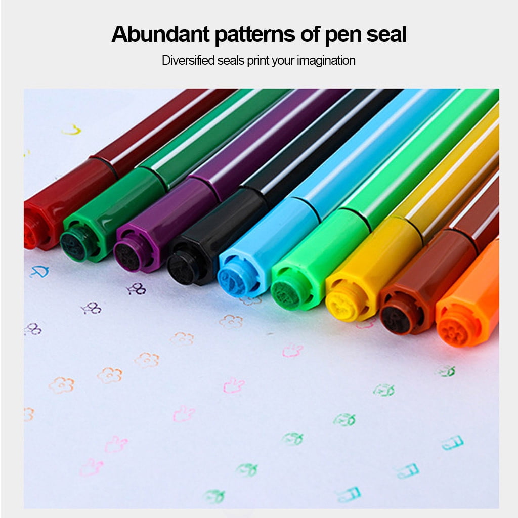 Clearance! Fdelink Colored Pens 12PCs 12 Colors Chlidren Study Painting Stationery Watercolor Marker Pen Sets Pink