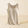 thumbnail image 4 of WREESH Womens Slim Tank Tops Winter Velvet Thermal Inner Wear With Chest Pad Integrated Velvet Thickening Bottoming Large Size New Underwear Coffee, 4 of 8