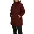 thumbnail image 3 of ClodeEU Women's Waterproof Trench Coat With Hoodeid,Padded Parka Synthetic Insulated Jacket Red,Womens Plus M, 3 of 9