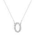 thumbnail image 4 of Baguette and Round Cut Diamond Circle Pendant Necklace 14K White Gold 0.29Cttw, 4 of 6