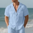 thumbnail image 2 of Men's Short Sleeve Tshirts Cotton Lapel Button Down 3d Printed Shirt T Shirt Top Mens Shirt Plus Size Stretch Shirts Hawaiian Button Down Shirts, 2 of 5