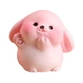 thumbnail image 2 of Rongfmy Statue en Résine Lapin Sculpture Animale Figurine Miniature Étagère de Collection Rose, 2 of 9