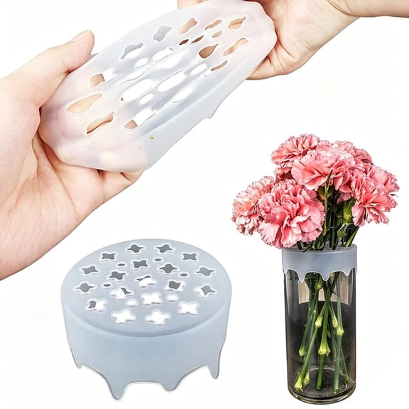 Silicone Flower Arranging Tool – Flexible BPA-Free Vase Flower Holder for DIY Bouquets, Floral Arrangement, Home, Office & Garden Decor, Easy Clean Design