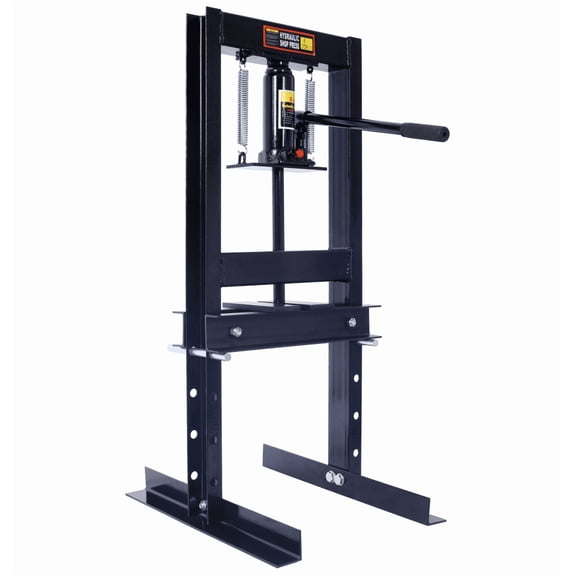 6T Hydraulic H-Frame Shop Press with Garage Floor Plate