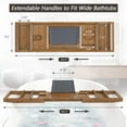 thumbnail image 5 of Bambloom Bamboo Bathtub Tray,Luxury Expandable Bath Tray for Tub with Bath Ball and Soap Dish,Brown, 5 of 6