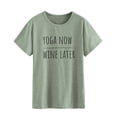 thumbnail image 4 of TWY Women Letter Print Crew Neck Short Sleeve T-Shirt, 4 of 7