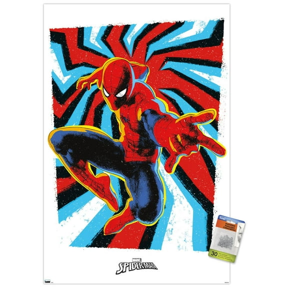 Marvel Comics Spider-Man - Gallery Edition Peter Wall Poster with Pushpins, 22.375" x 34"