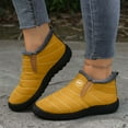 thumbnail image 3 of Winter Snow Boots for Older Women Men Seniors Lightweight Cozy Warm Non Slip Fleece Lined Slip on Walking Ankle Booties Yellow Size 7.5, 3 of 6
