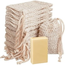 15 Pack Soap Bag, TACYKIBD Natural Sisal Soap Saver Bag with Drawstring, Exfoliating Soap Pouch for Foaming Drying Soap Mesh for Message Peeling Bath Shower Scrubber Use