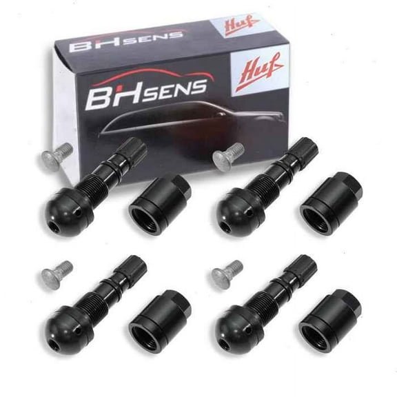 4 pc Huf TPMS Sensor Service Kits compatible with Porsche Cayenne 2003-2020 - 43Mm Black Finish